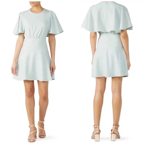 Club Monaco Ceithan Cape Sleeve Mini Dress Mint Green size10 - Picture 1 of 6
